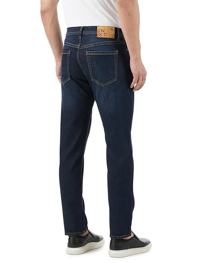 Inkd Men's Contrast Stitch Stretchable Regular Fit Jeans